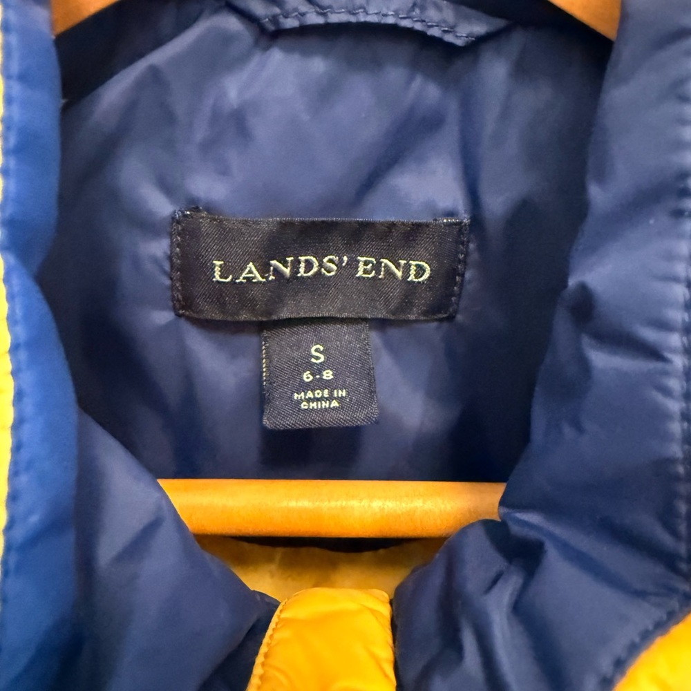 Lands' End Bright Yellow Quilted Vest - Picture 3 of 3